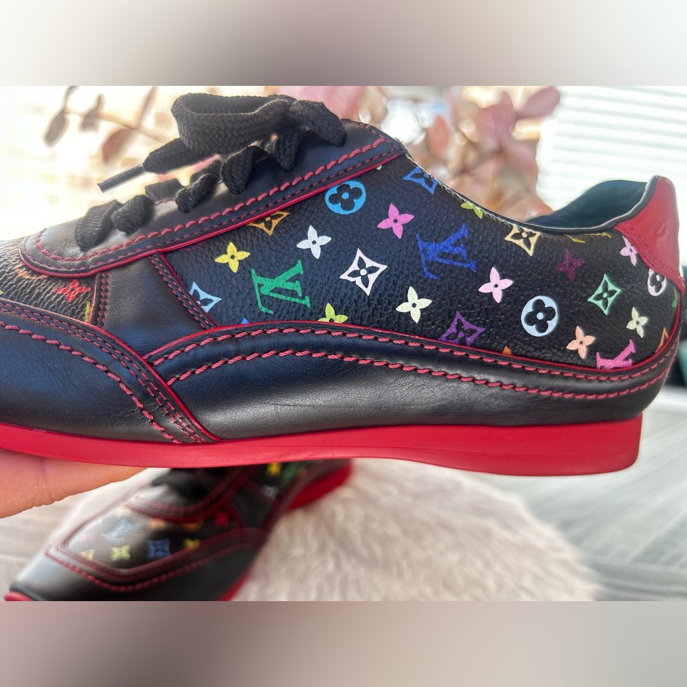 Louis Vuitton Murakami Black Multicolor Low Top Sneakers (Size 37/7 US) - Picture 8 of 16